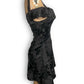 90’s Gunne Sax by Jessica McClintock Black Floral Brocade Cocktail Dress (XXS)