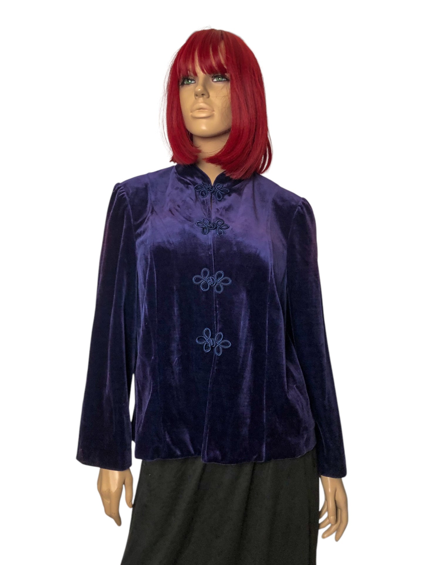 70’s/80’s Miss Accent by Act III Navy Blue Velvet Blazer (L/XL)