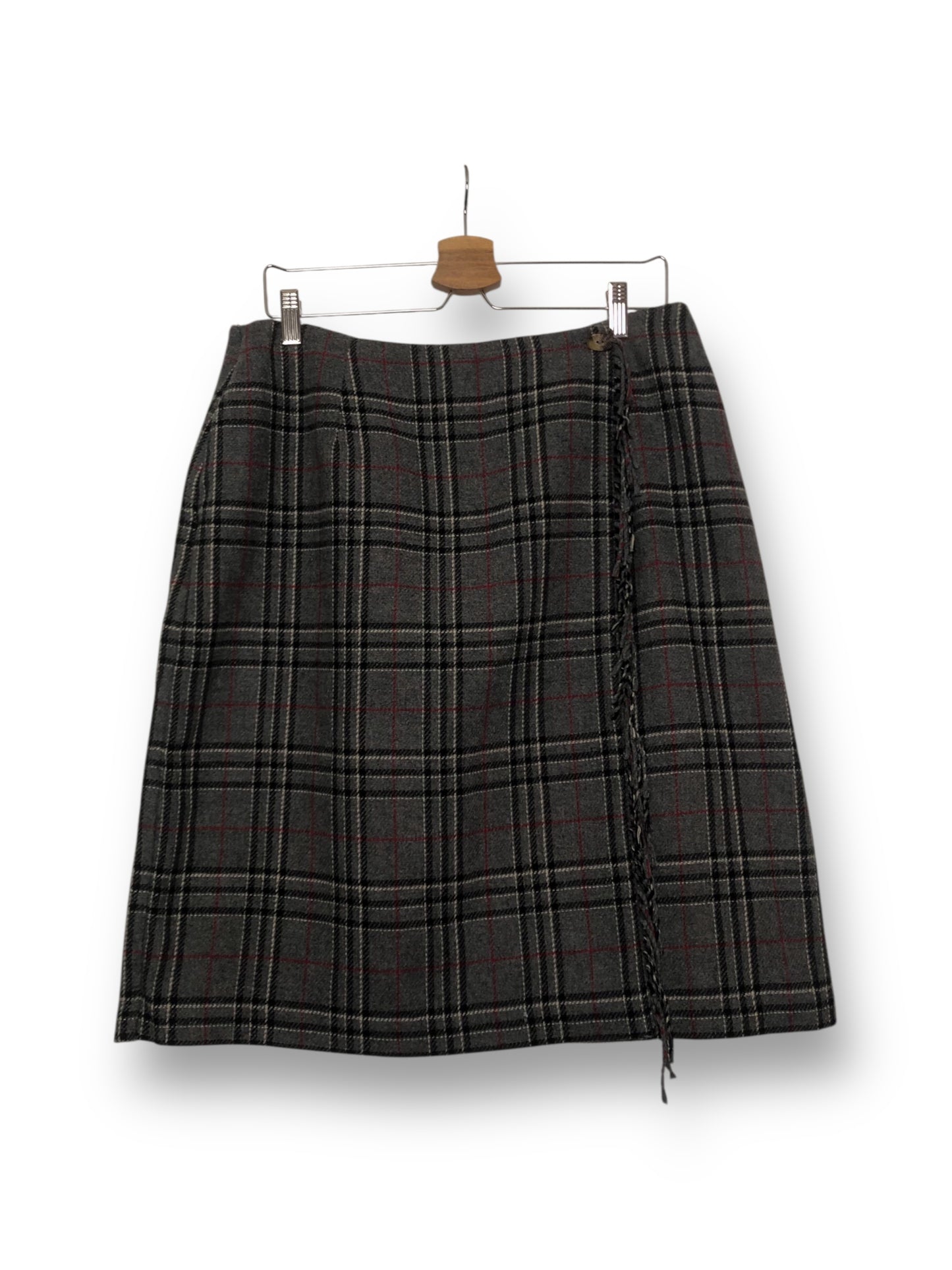 Y2K Sag Harbor Gray Plaid Skirt (XL)