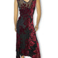 90’s/Y2K Robbie Bee Black and Red Floral Cocktail Dress (M)