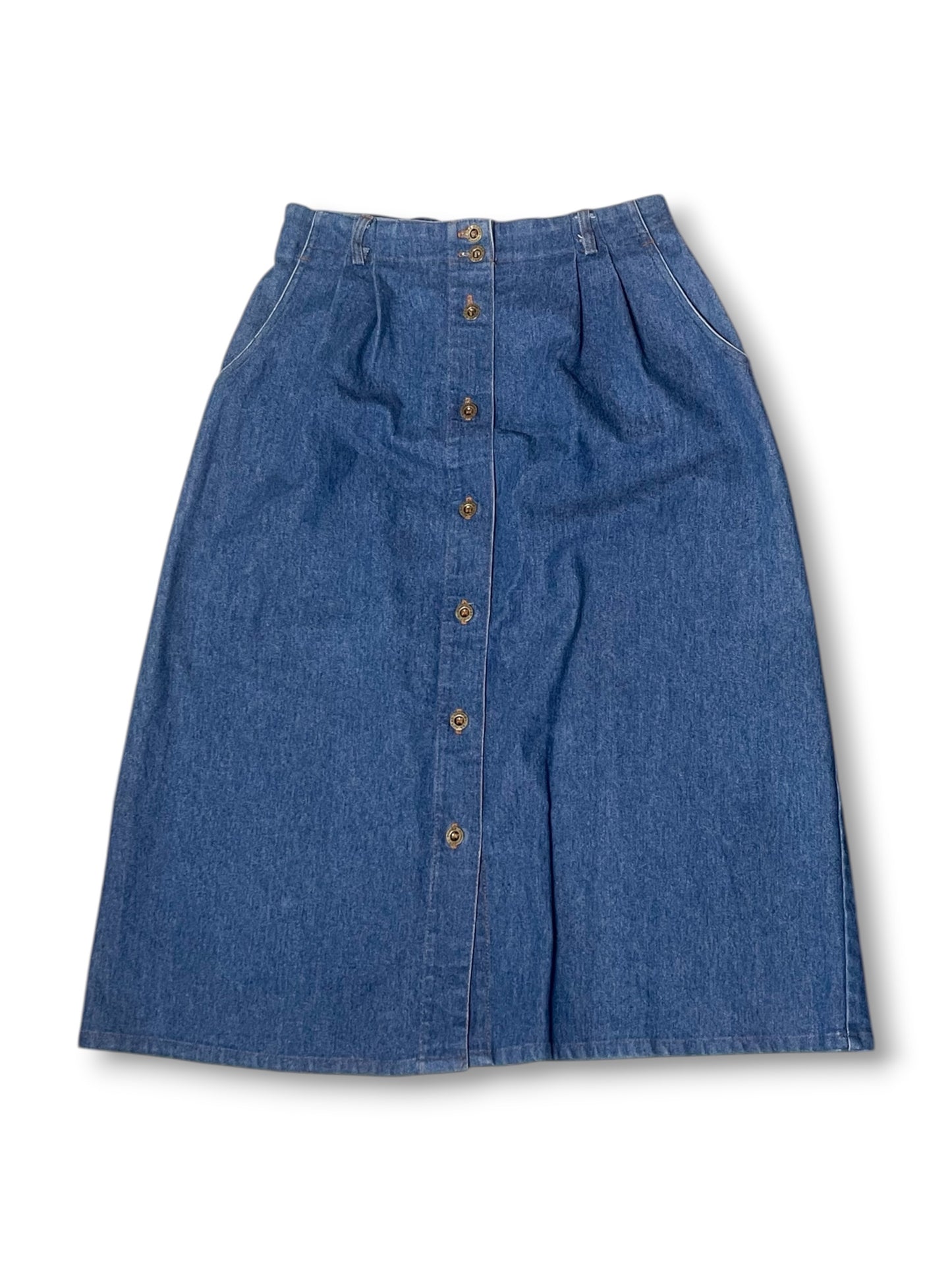 80’s Retro Denim Midi Skirt (M/L)