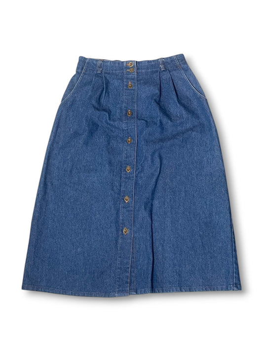 80’s Retro Denim Midi Skirt (M/L)