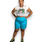 90’s/Y2K Lizsport by Liz Claiborne Turquoise Pleated Shorts (XL)