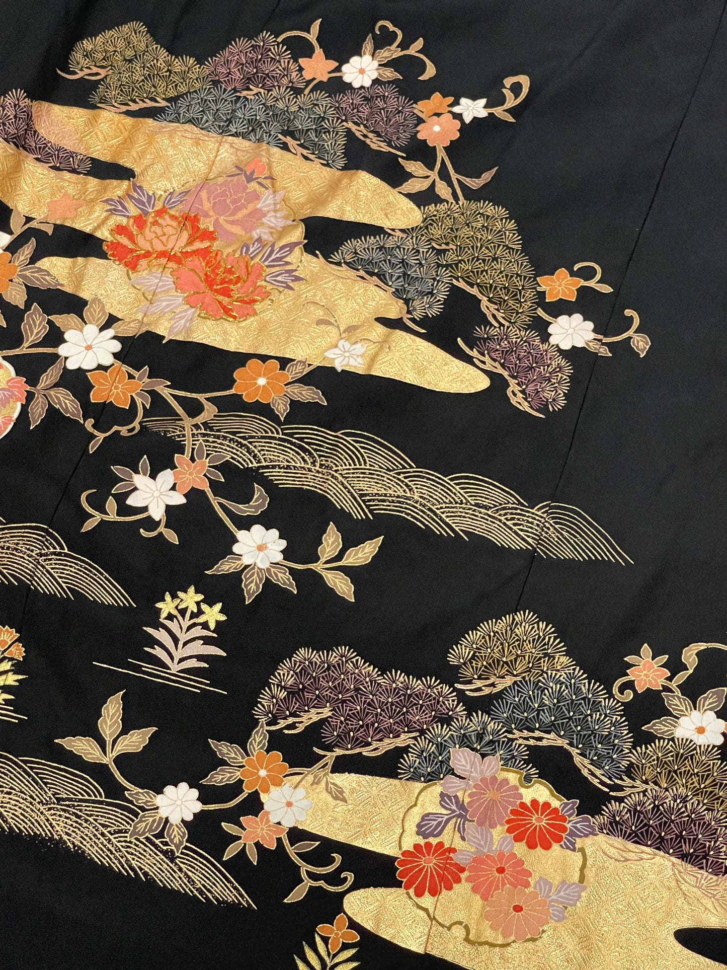 Vintage Japanese Print Pencil Skirt (1X)