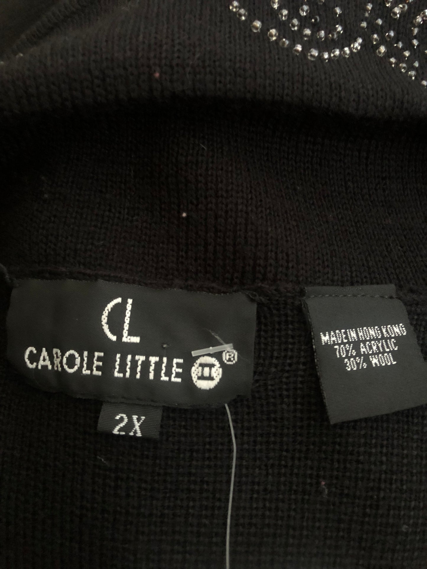 90’s Carole Little Black Cardigan Sweater (2X)