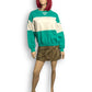 90’s Altitude Turquoise and White Retro Sweatshirt (M)