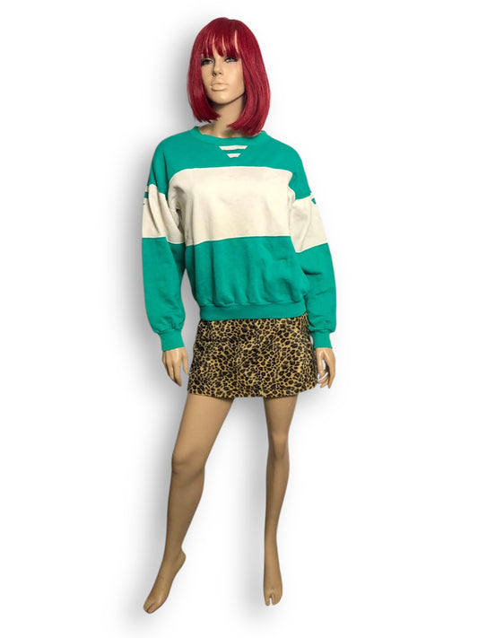 90’s Altitude Turquoise and White Retro Sweatshirt (M)