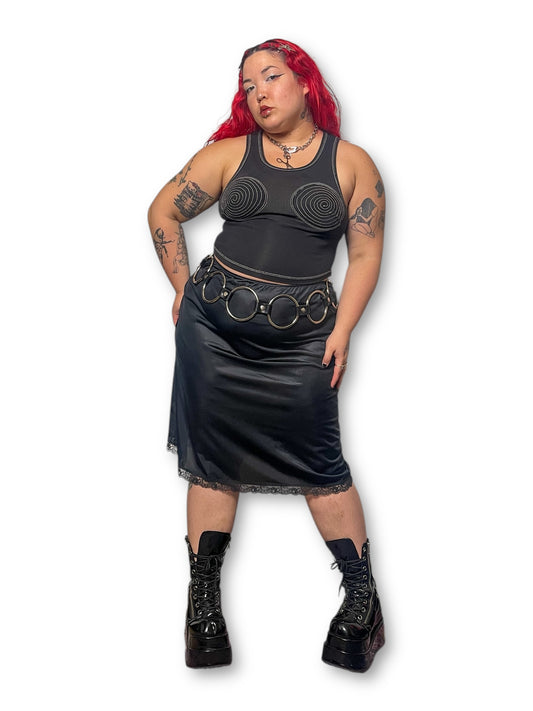 90’s Black Slip Skirt (1X/2X)