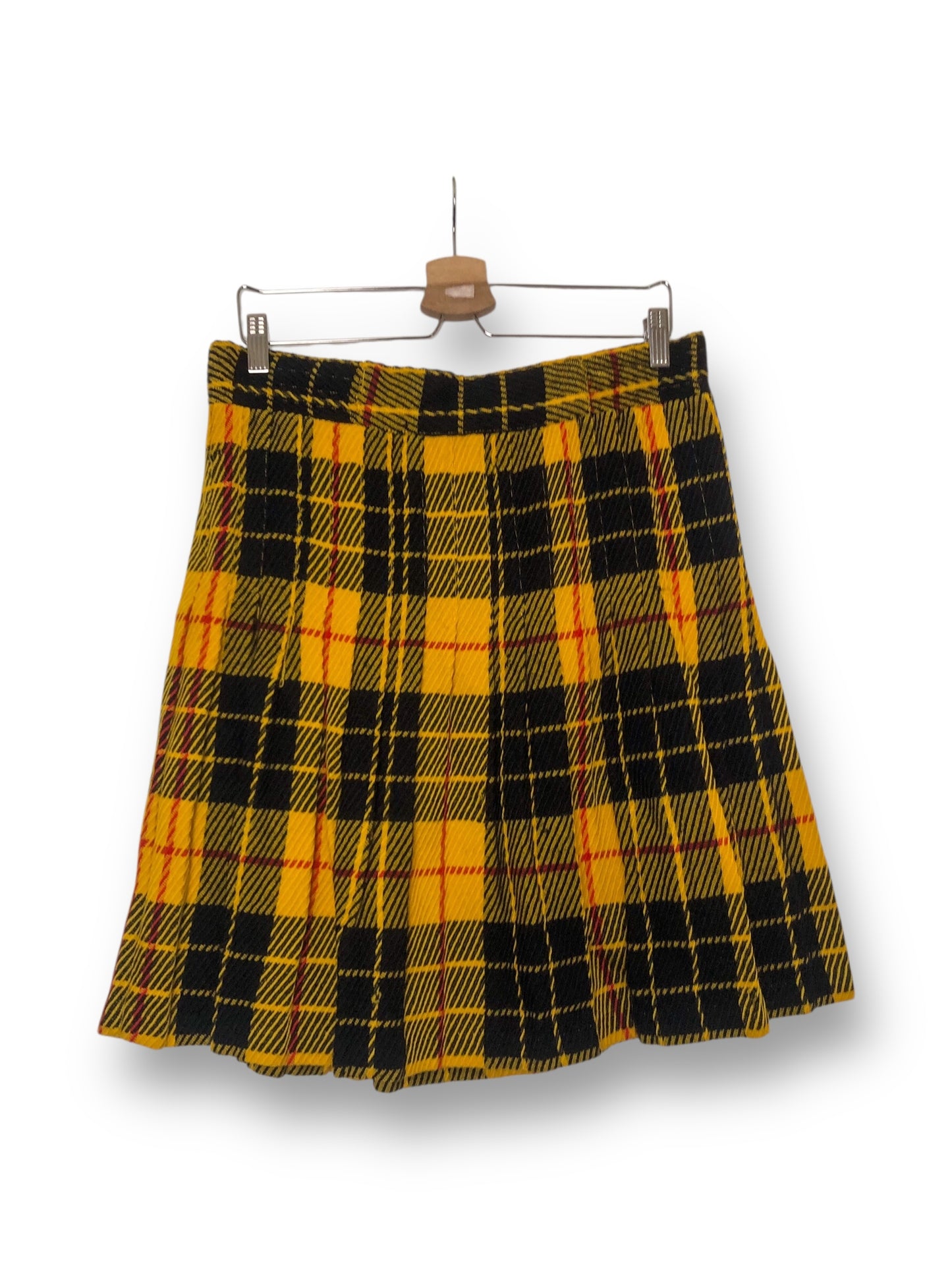 90’s Carole Little Yellow Tartan Plaid Pleated Skirt (L/XL)