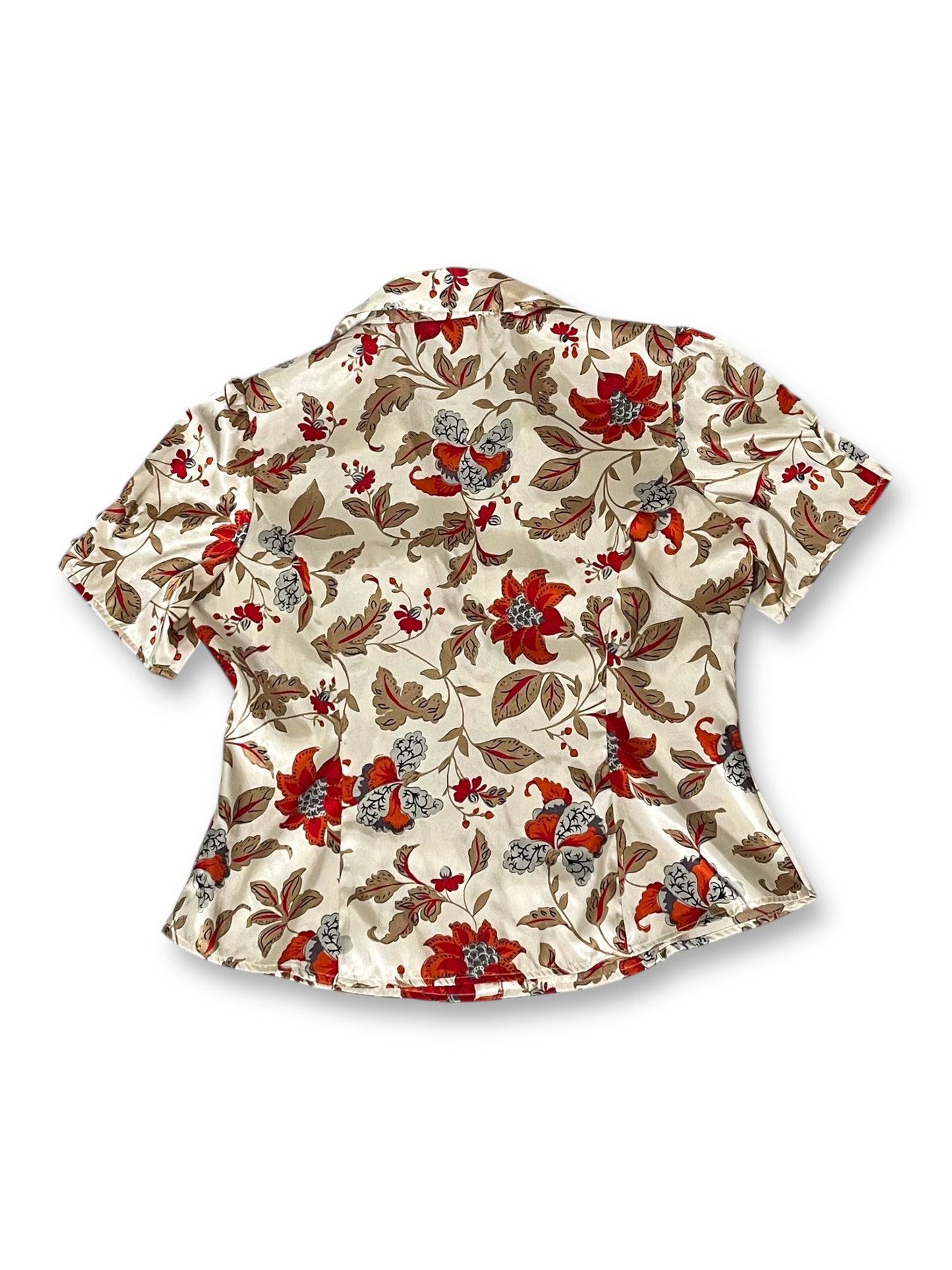 90’s/Y2K Floral Satin Blouse (XL)