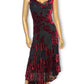 90’s/Y2K Robbie Bee Black and Red Floral Cocktail Dress (M)