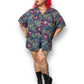 90’s/Y2K Hilo Hattie Blue and Purple Hawaiian Shirt (3X)