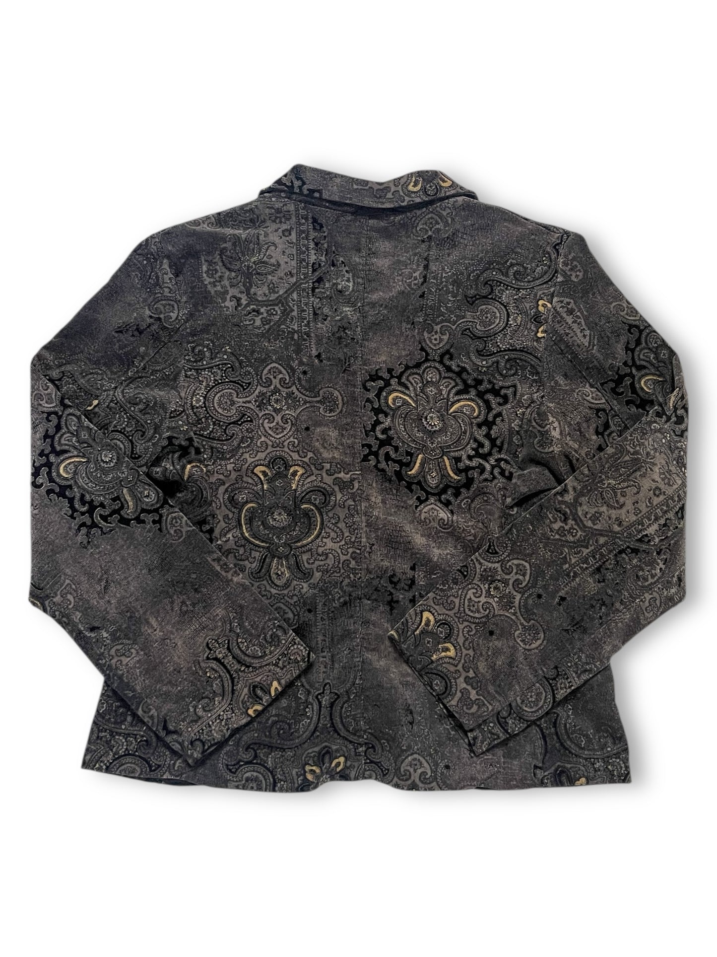 90’s/Y2K Dolcevita Gray Paisley Corduroy Blazer (M)