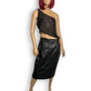 90’s/Y2K Black Leather Pencil Skirt (L)