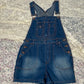90’s/Y2K Dark Wash Denim Short Overalls (M)