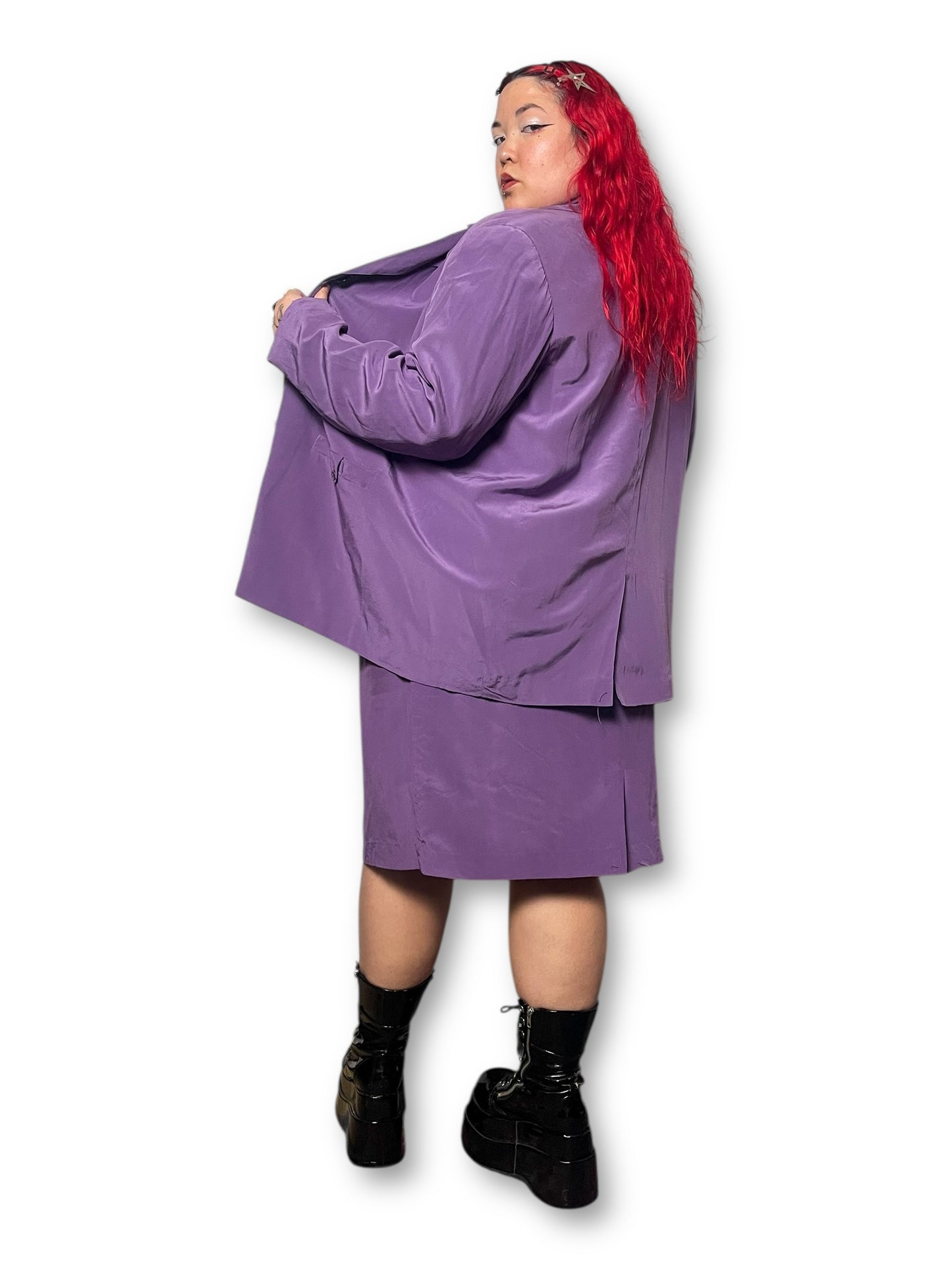 90’s August Max Woman Silk Skirt Suit (3X)