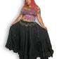 90’s/Y2K Wevez Black Ruffle Tiered Maxi Skirt (OSFM)