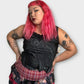 90’s Lucie Ann II Black Filigree Satin Tank Top (L)