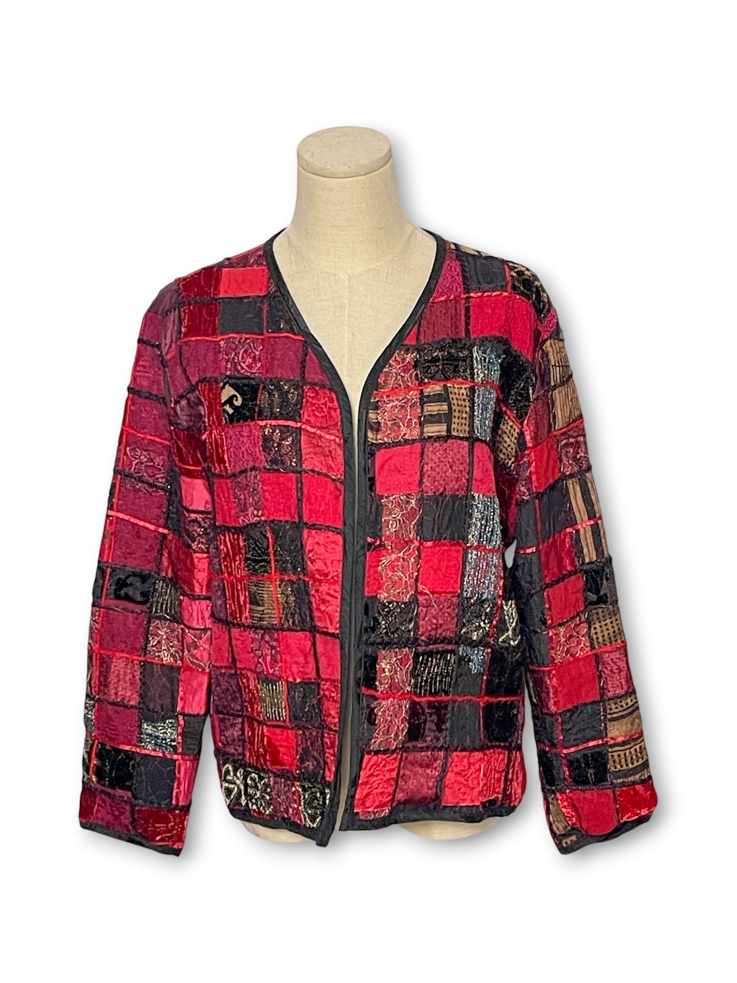 90’s Patchwork Tapestry Cardigan (L)