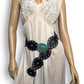 Vintage Black Leather Medallion Belt (M/L)