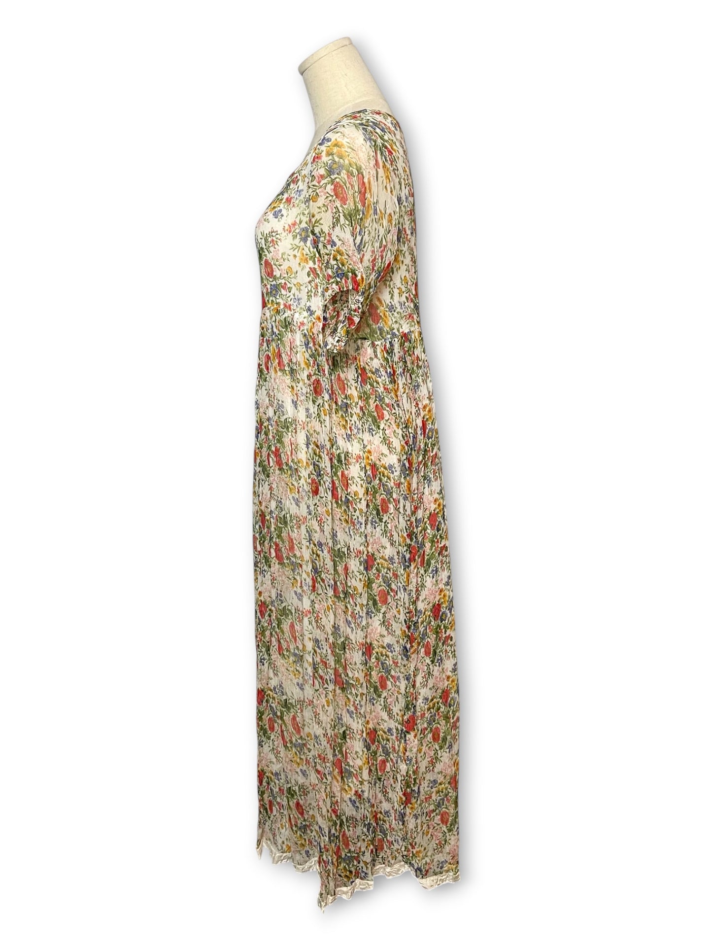 90’s Floral Print Cottage Maxi Dress (M)