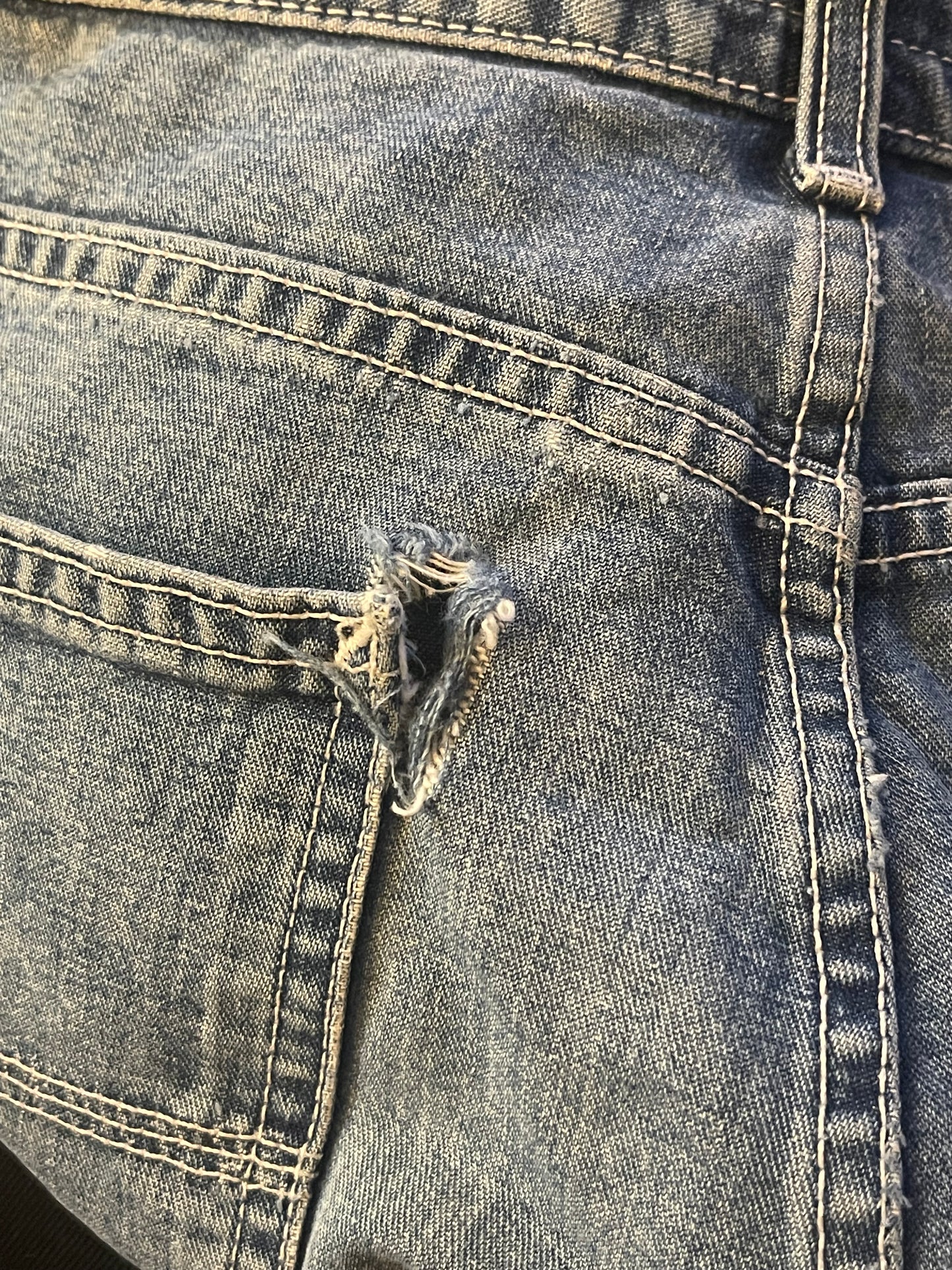 Y2K Structure Denim Cargo Shorts (L/XL)