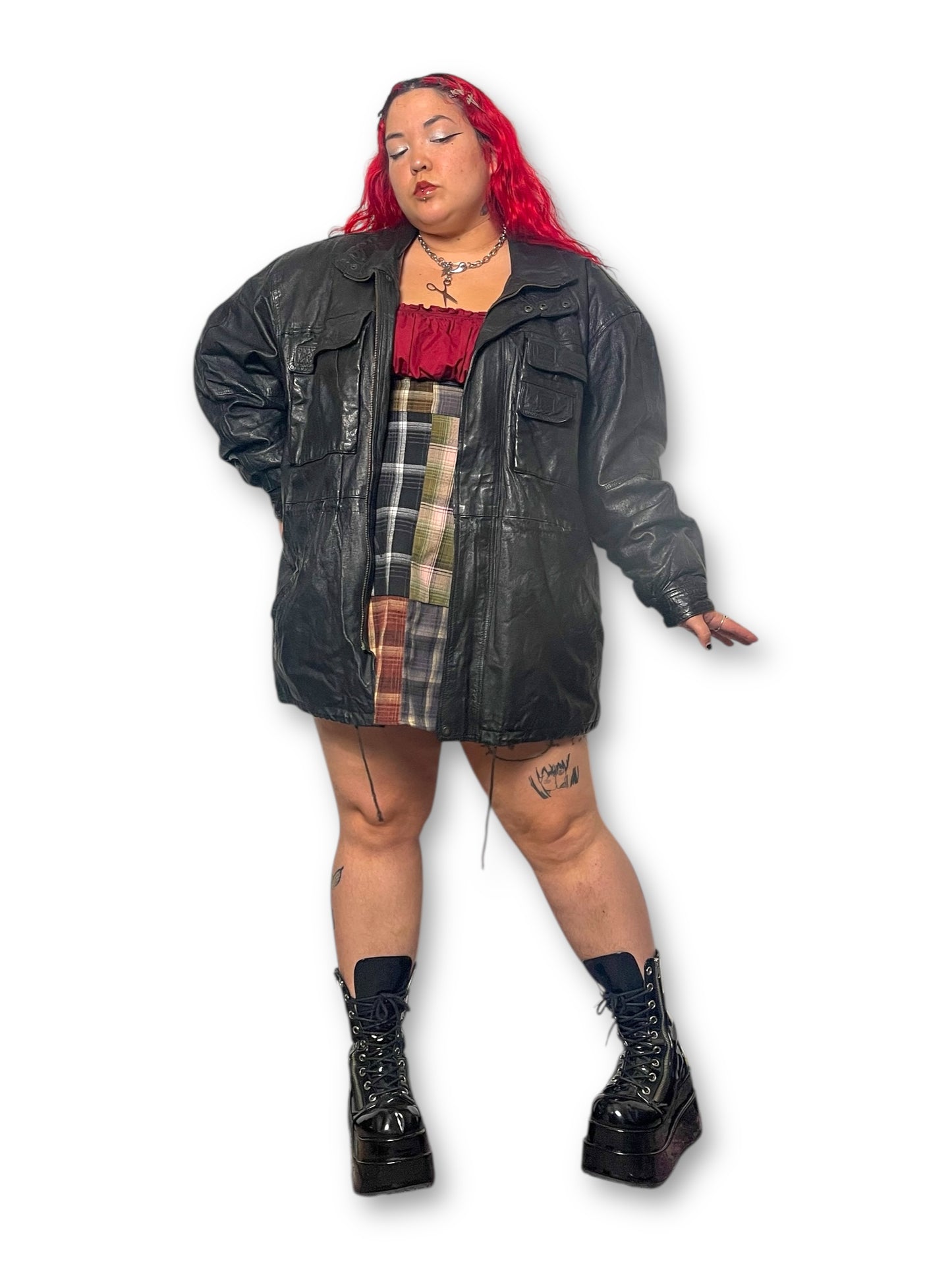 80’s/90’s Phase 2 Black Leather Jacket (XL/1X/2X)