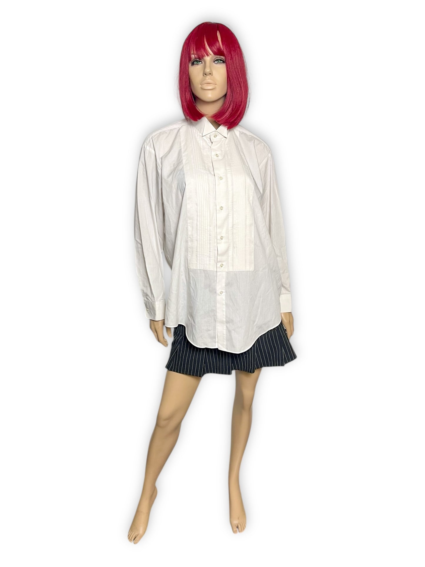 80’s Monte Carlo White Tuxedo Dress Shirt (L)