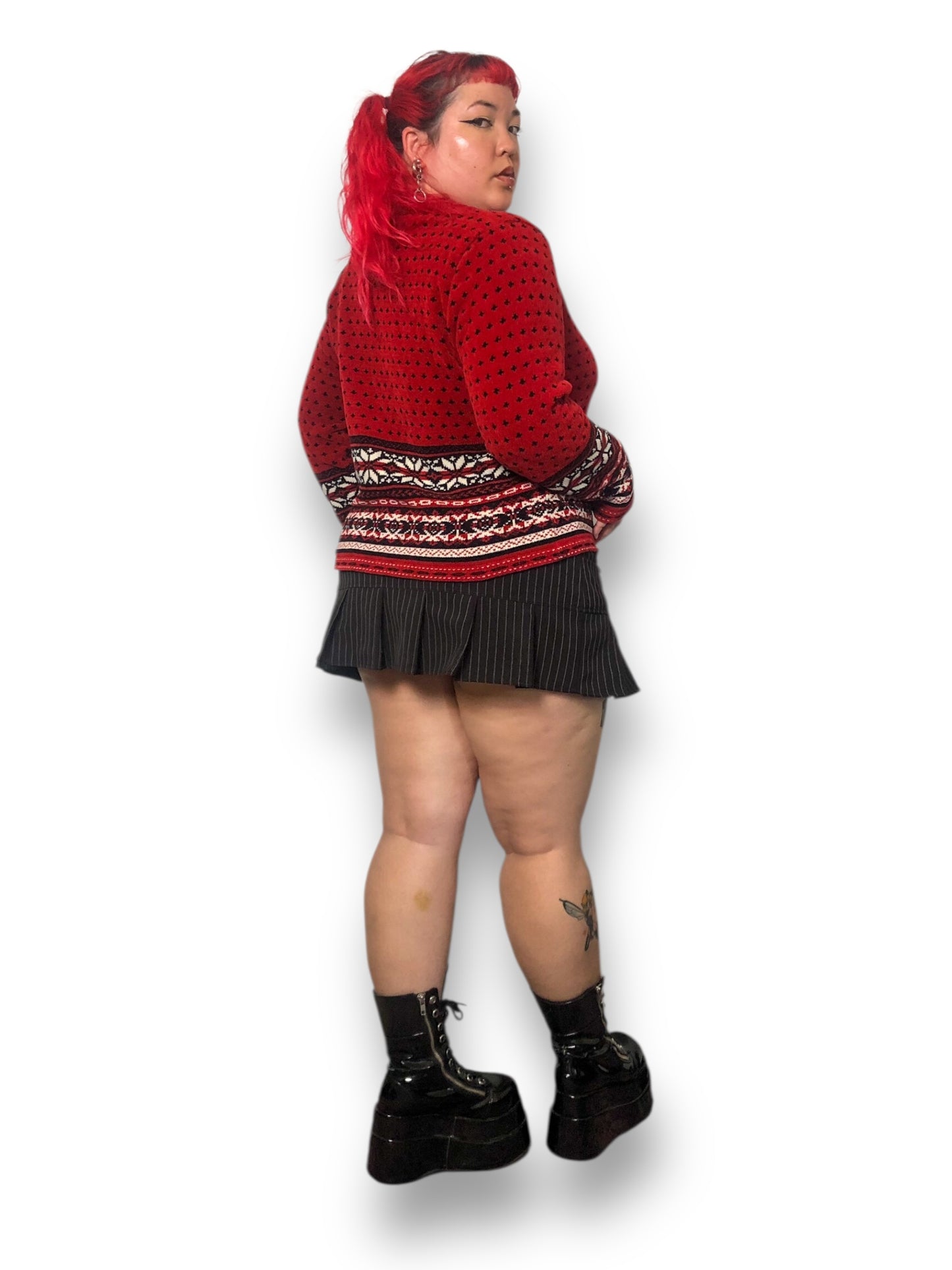 90’s/Y2K Croft & Barrow Red Patterned Cardigan Sweater (XL)