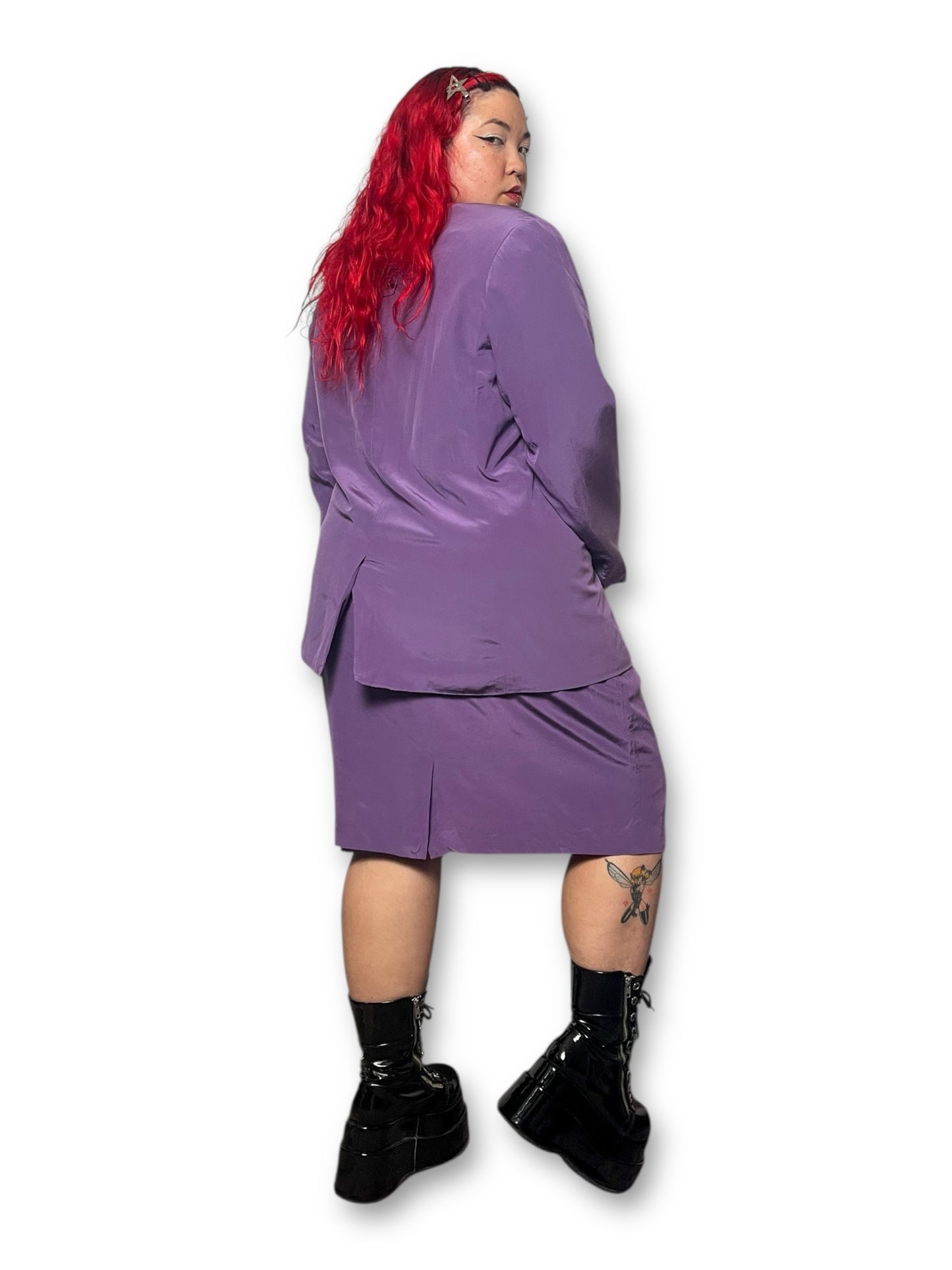 90’s August Max Woman Silk Skirt Suit (3X)