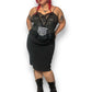 90’s JKLA California Black Pinstripe Pencil Skirt (XL)