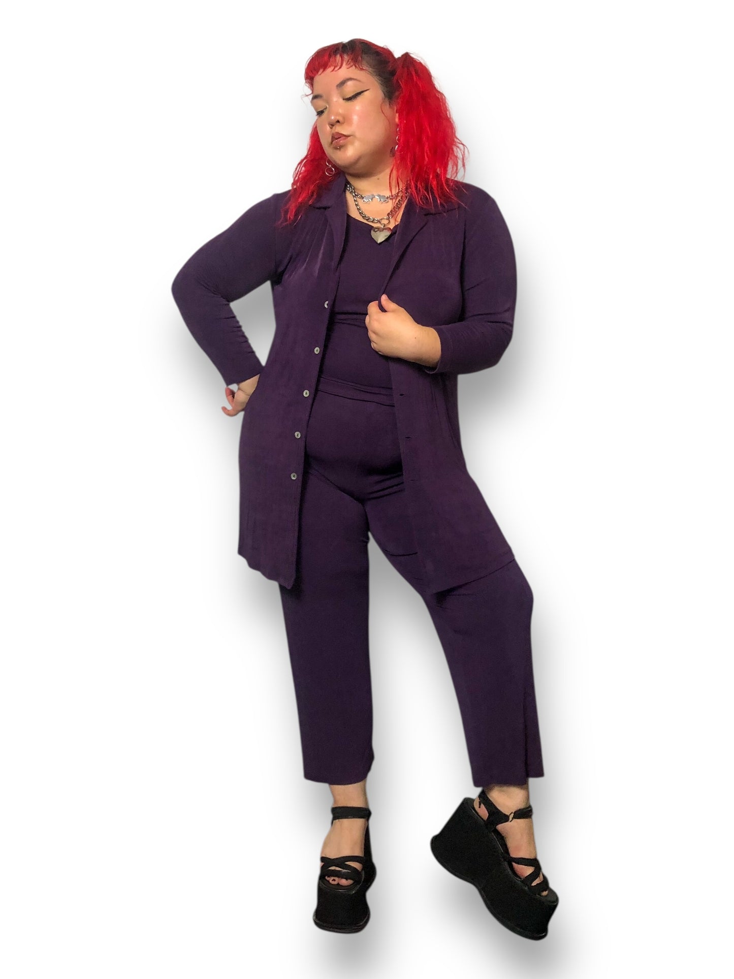 90’s Private Edition by Chico’s Plum Slinky 3-Piece Set (XL)