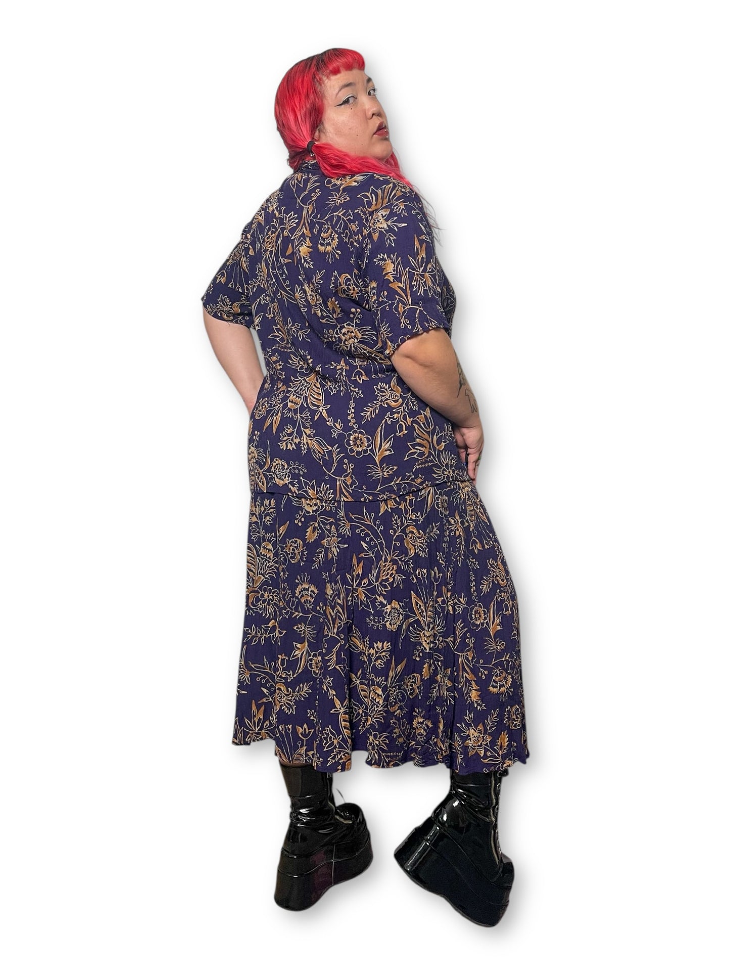 80’s/90’s Floral Print 2-Piece Set (2X)