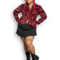 90’s/Y2K Chico’s Red Paisley Velvet Blazer (XL)