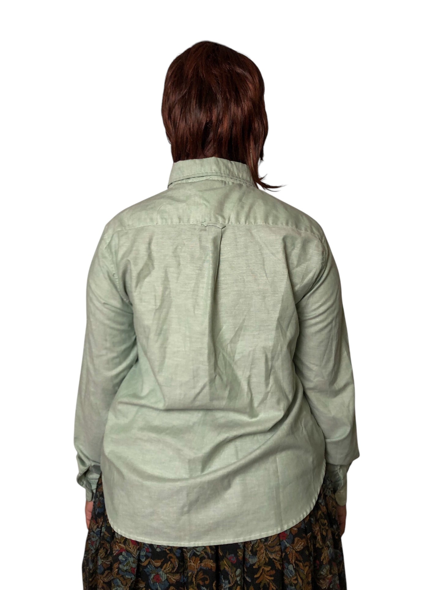 90’s/Y2K The Tall Collection Mint Green Button Down Shirt (2X)