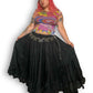90’s/Y2K Wevez Black Ruffle Tiered Maxi Skirt (OSFM)