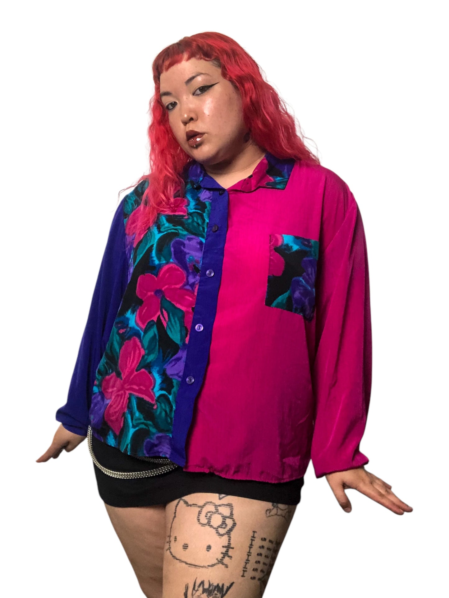 80’s/90’s S.G. Sport Retro Colorblock Blouse (2X)