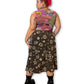 90’s Brown Floral Print Skirt (L/XL/1X)
