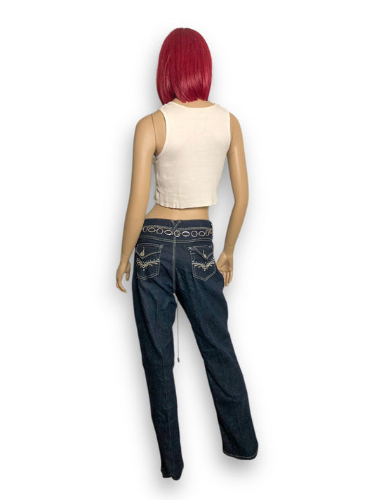 Y2K Angels Dark Wash Jeans (XL)