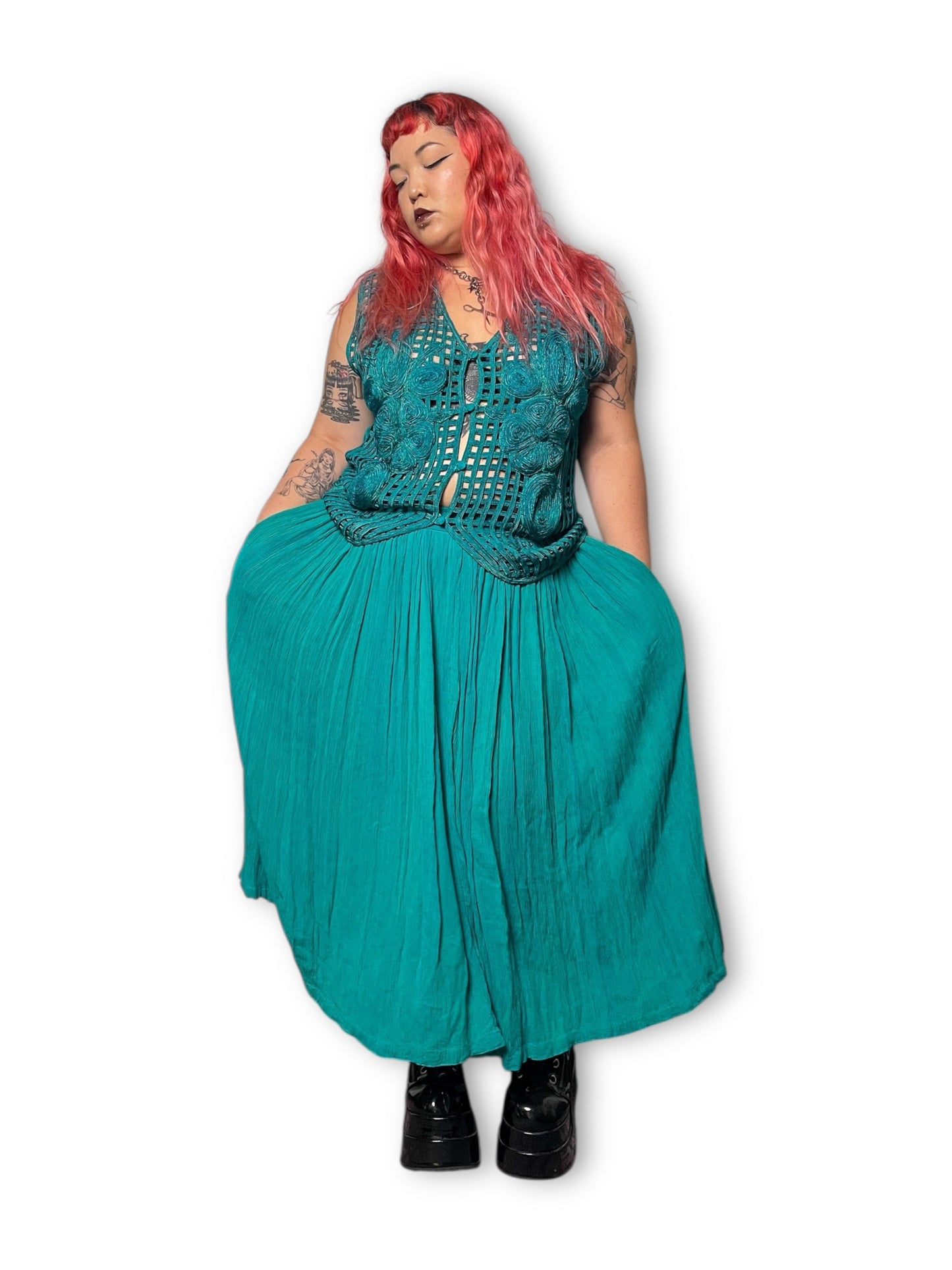 90’s Brownstone Woman Turquoise 2-Piece Set (2X)