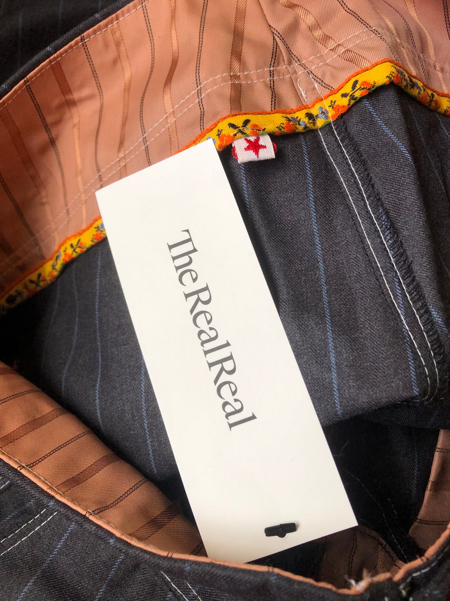 Gray and Blue Pinstripe Slacks (S)