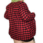 90’s/Y2K Jacqueline Ferrar Black and Red Gingham Plaid Blazer (XL)