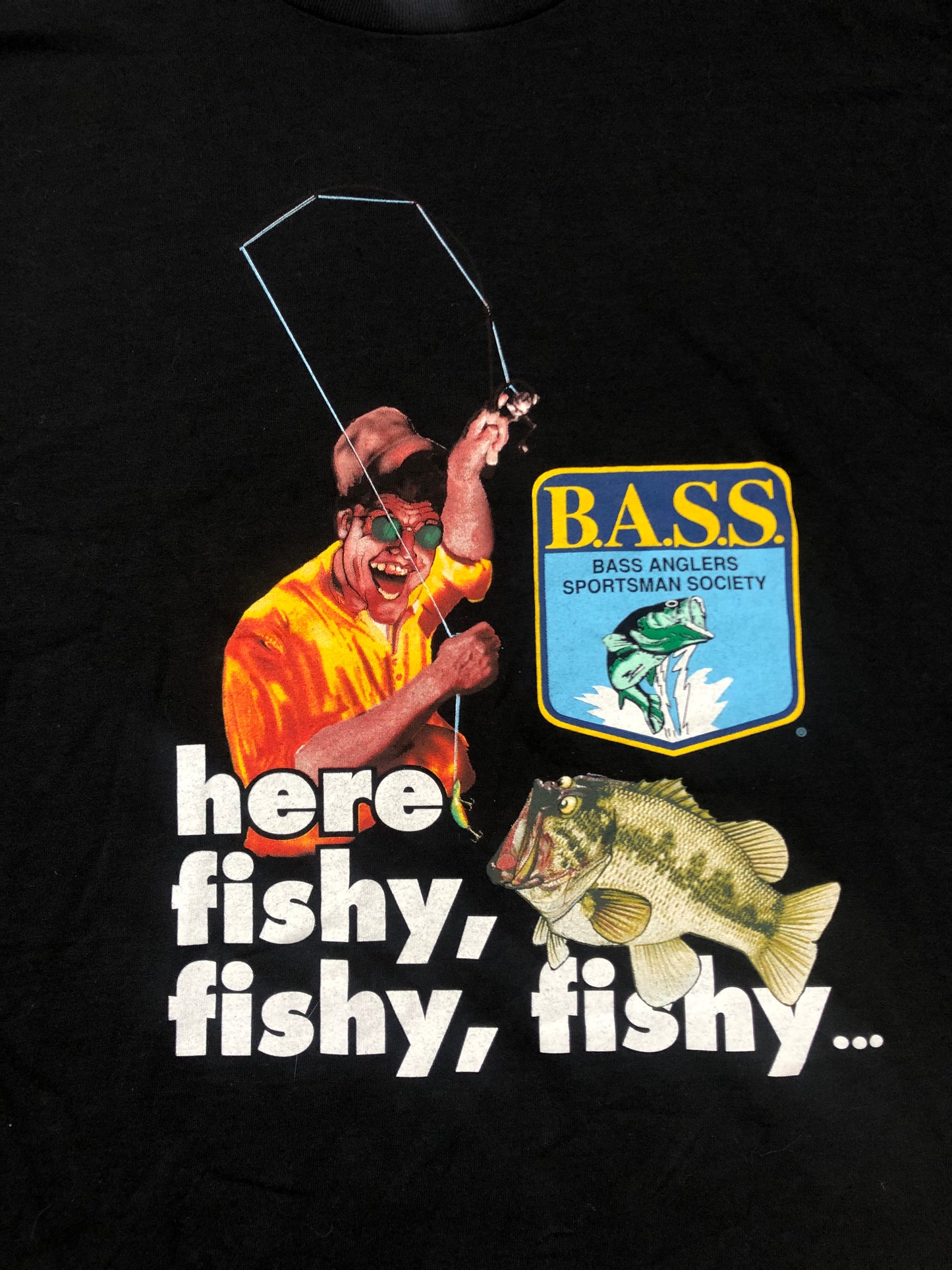Y2K/Modern B.A.S.S. Bass Anglers Sportsman Society Black T-Shirt (3X)
