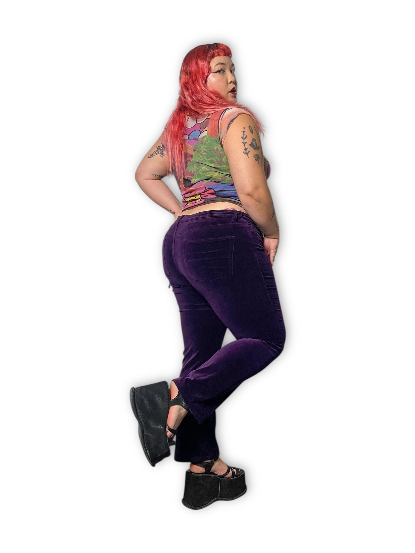 Y2K Ralph Lauren Purple Velvet Pants (XL)