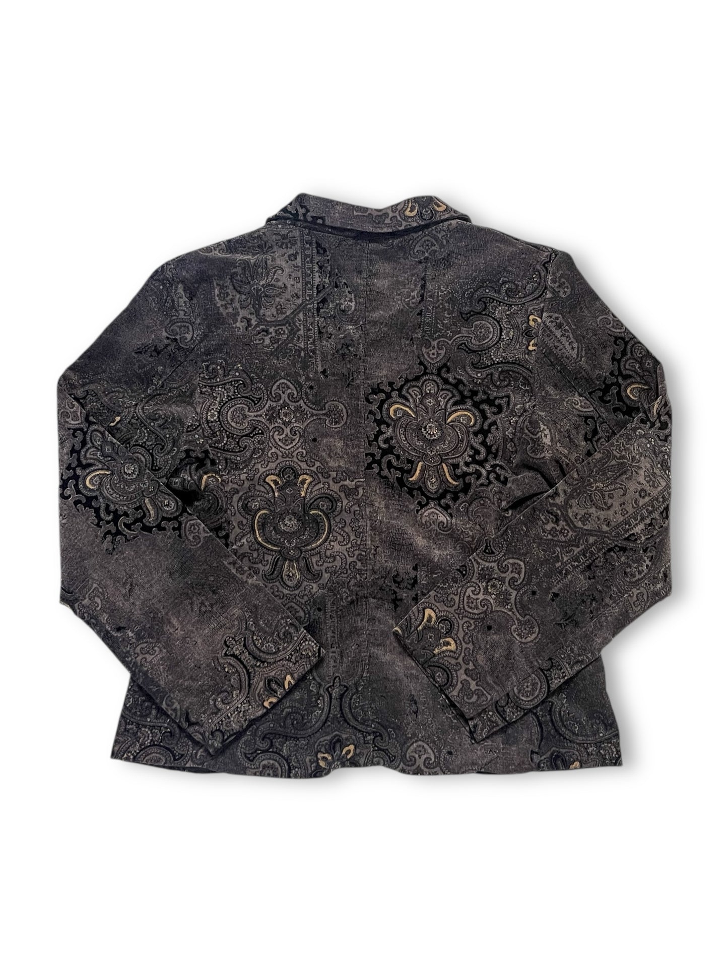 90’s/Y2K Dolcevita Gray Paisley Corduroy Blazer (M)