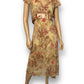 90’s CDC Tan Paisley Floral Midi Dress (XL)