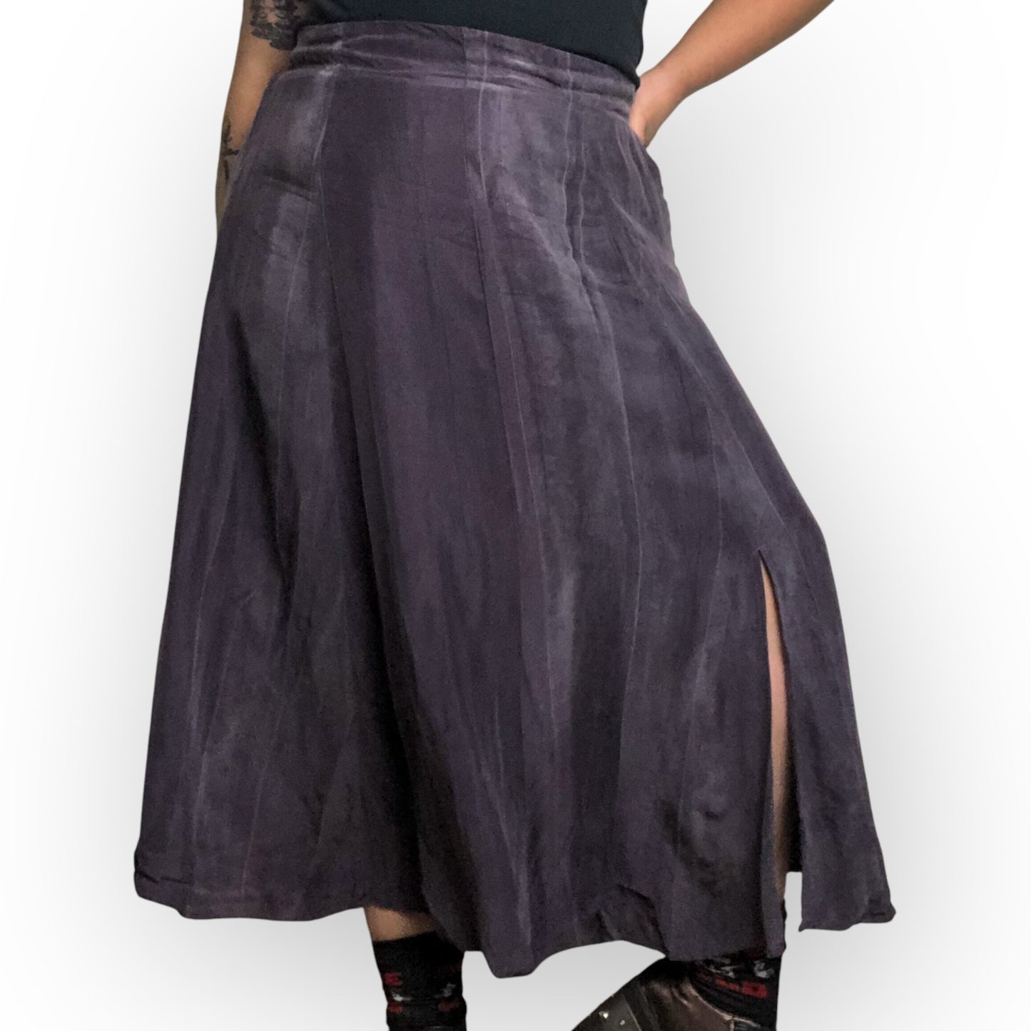 90’s August Max Woman Purple Gray Midi Skirt (2X/3X)