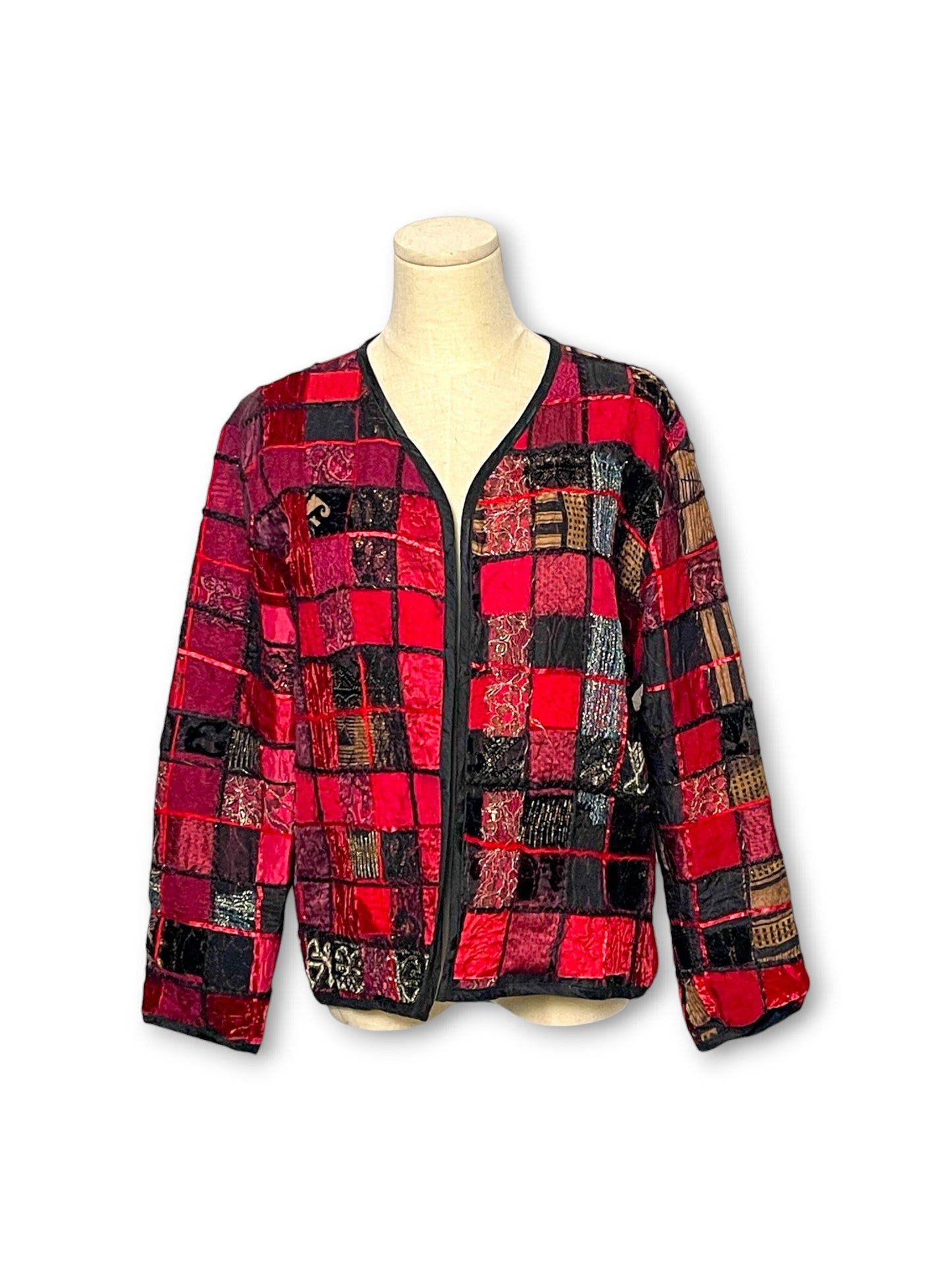 90’s Patchwork Tapestry Cardigan (L)