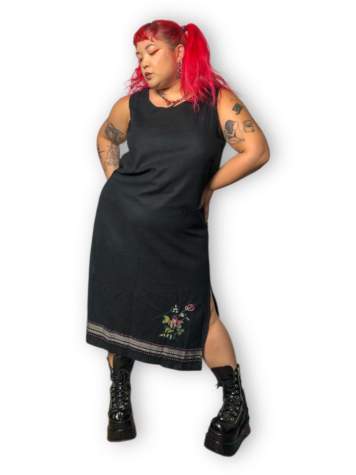 90’s/Y2K Jane Ashley Black Shift Dress (XL/2X)