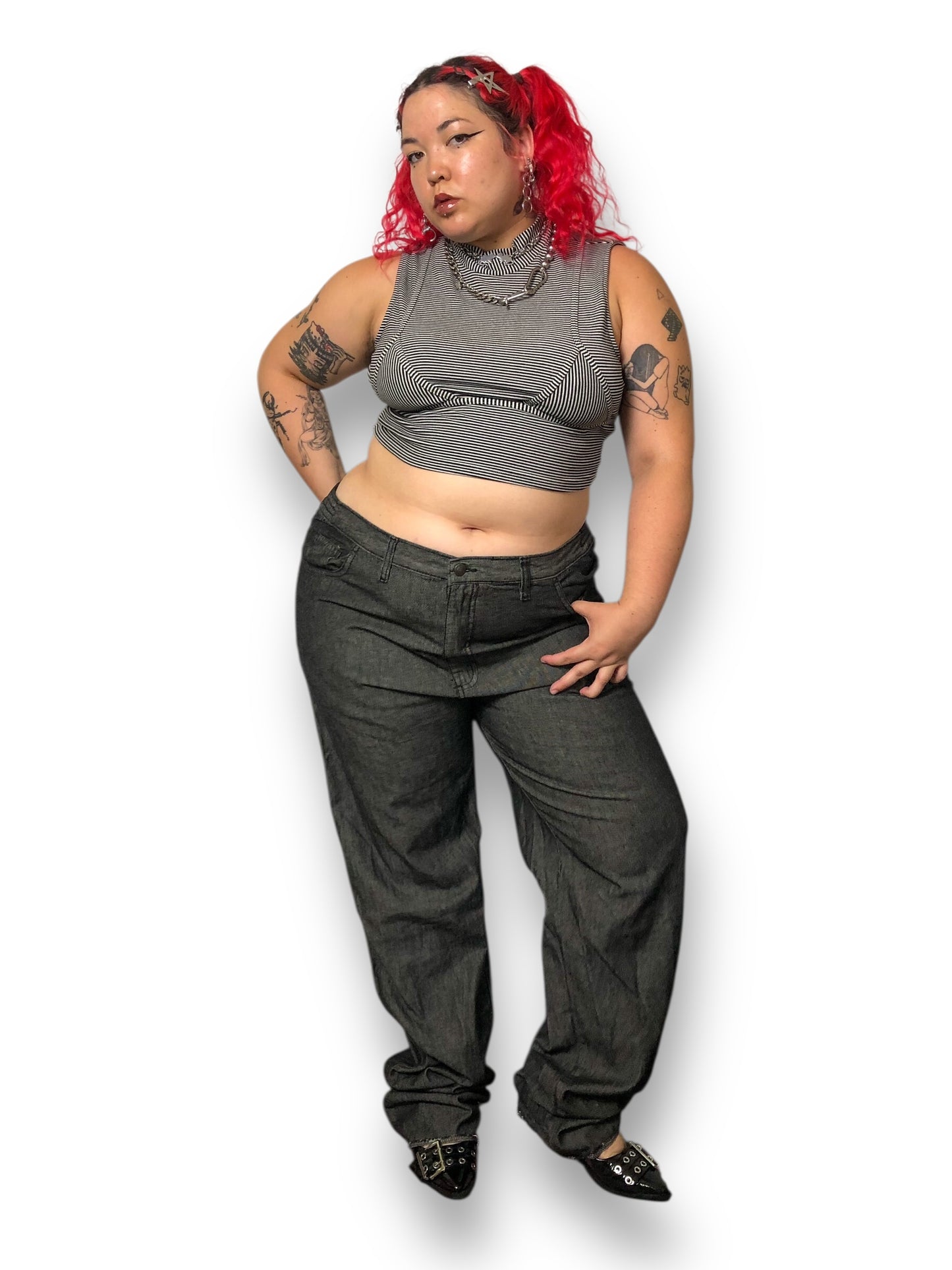 Y2K/Modern Liberty Blues Faded Black Denim Jeans (3X)